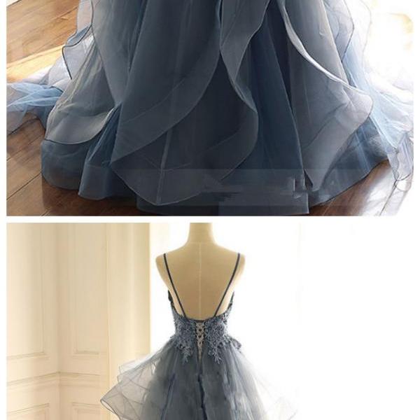 Custom made tulle lace long prom dress, evening dress  S4461 main image 0