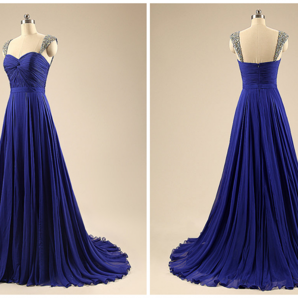 Double Straps Chiffon Dress with Sweetheart Neck Orchid