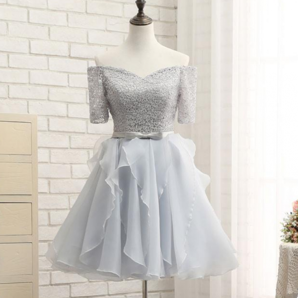 Homecoming Dresses,tulle lace short prom dress, homecoming dress