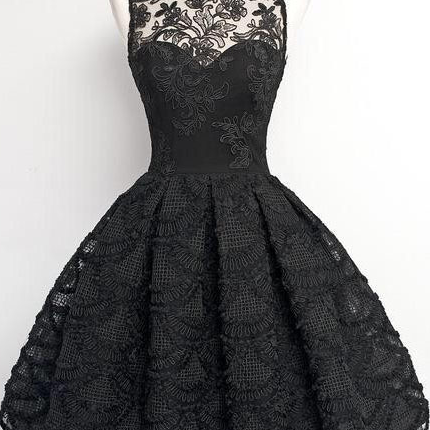 Lace Homecoming Dress,A-Line Homecoming Dresses,Scalloped-Edge Prom Dresses,Sleeveless Homecoming Dress,Vintage Homecoming Dresses