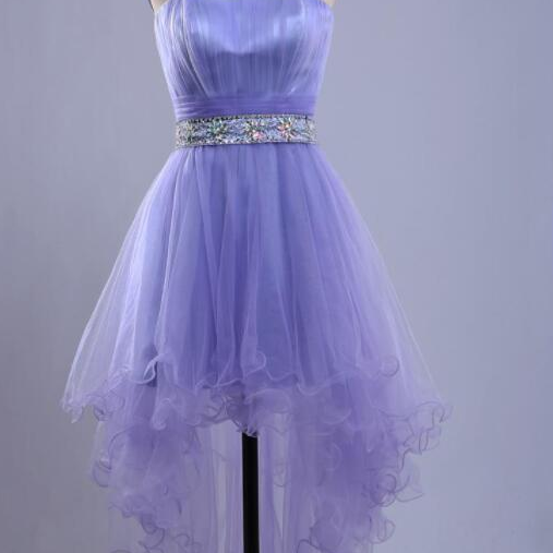 Dark Champagne Straps Tulle Beading Junior Prom Dress GTEEN136