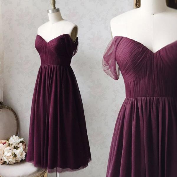 Purple tulle short prom dress homecoming dress