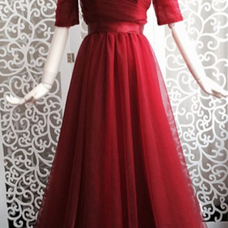 A line Tulle Formal Prom Dress, Modest Beautiful Long Prom Dress, Banquet Party Dress