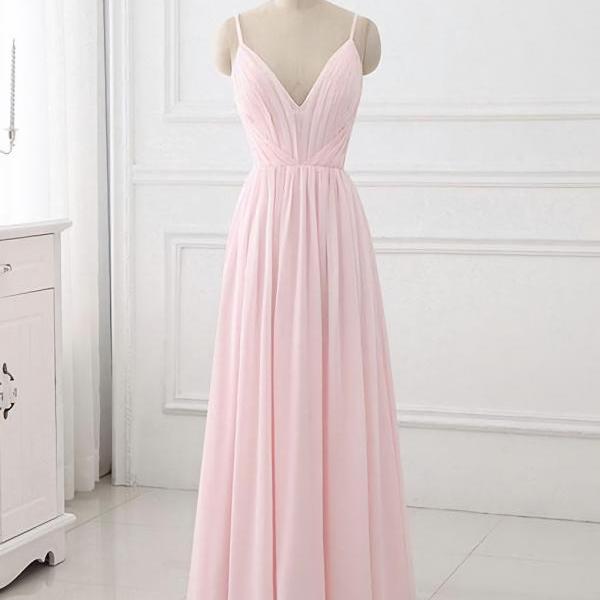Elegant V-Neck Off-Shoulder Chiffon Long Prom Dress Evening Gown main image 0