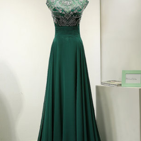 Elegant A-Line Chiffon Formal Prom Dress, Beautiful Long Prom Dress, Banquet Party Dress