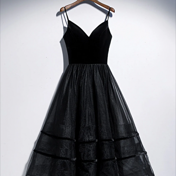 Short Prom Dresses, Black V Neck Tulle Short Prom Dress Black Tulle Homecoming Dress