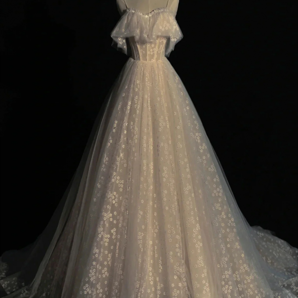 Tulle Long Prom Dress, Party Dress Evening Dress main image 1