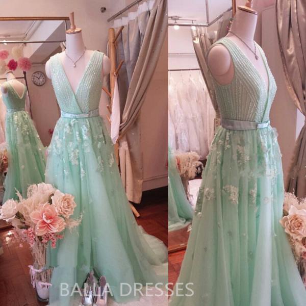 Prom Dress Mint Green Prom Dress Zuhair Prom Dress Crystal Prom Dress Beading Prom Dress Eternal Pro On Luulla