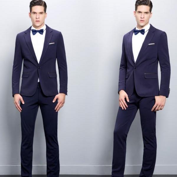 Men wedding (Jacket+Pants+Tie) Handsome Cheap 2017 New Formal Party Men Suits Groom Suits Casual Blazer Side Slit