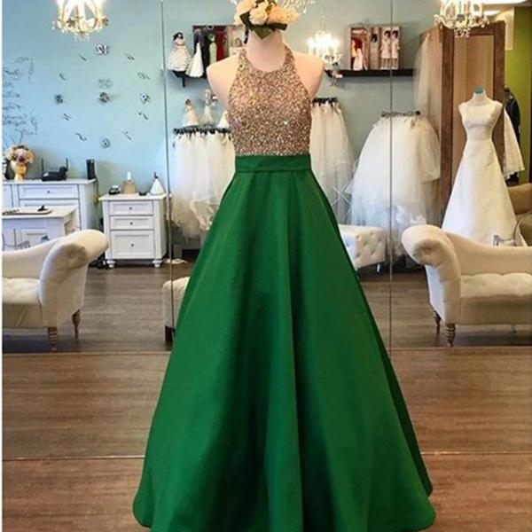 Green Prom Dress,green Evening Dress,satin Prom Dress,ball Gowns Prom