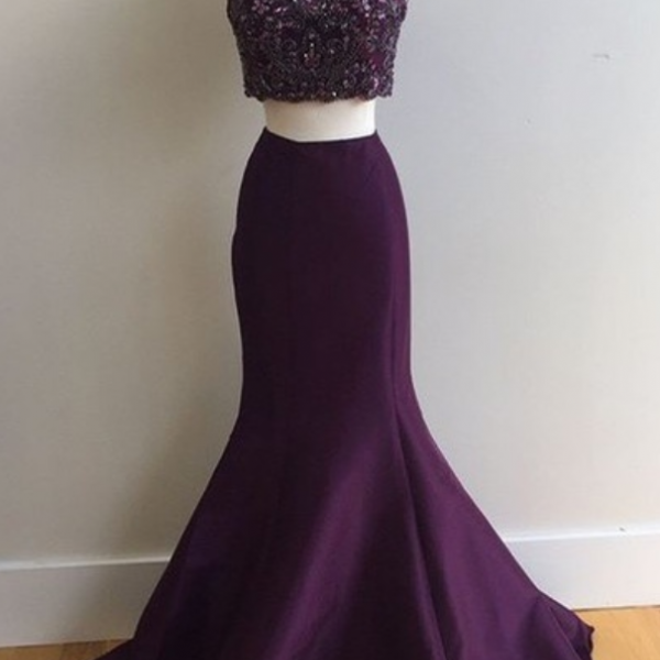 Two Pieces Mermaid Yellow Prom Dress main image 1