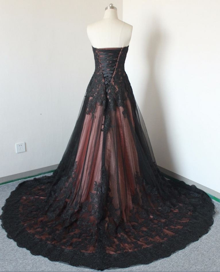 Long Prom Dress,handmade Lace Prom Dress, Appliqued Tulle Formal ...