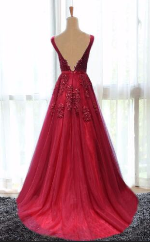 Pleated V-neck Cap Sleeve A-Line Sweep Train Dress Emerald main image 1