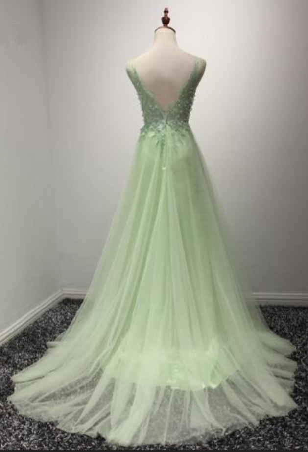 Women's Sexy Ball Evening Dress Light Green Decal Mop Floor Fashion Dress Chiffon Halter Dress
