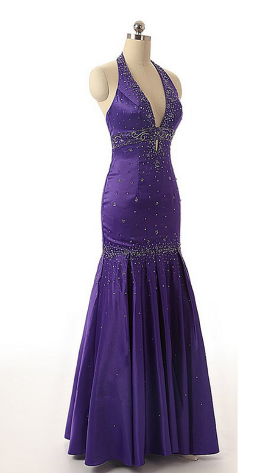 Sexy Prom Dress,high Quality Prom Dress,deep V Neck Prom Dress,halter