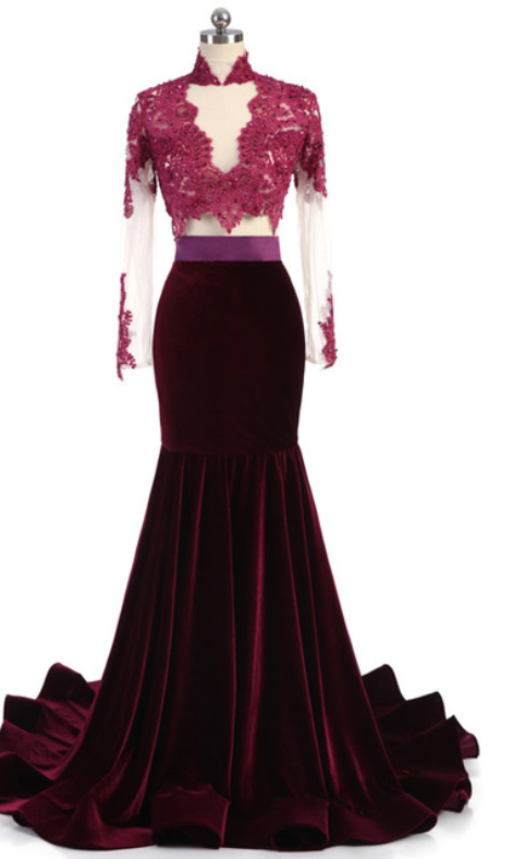 Come To The Luxury Party Ball Gown Beading The Full-length Velvet Gown ...