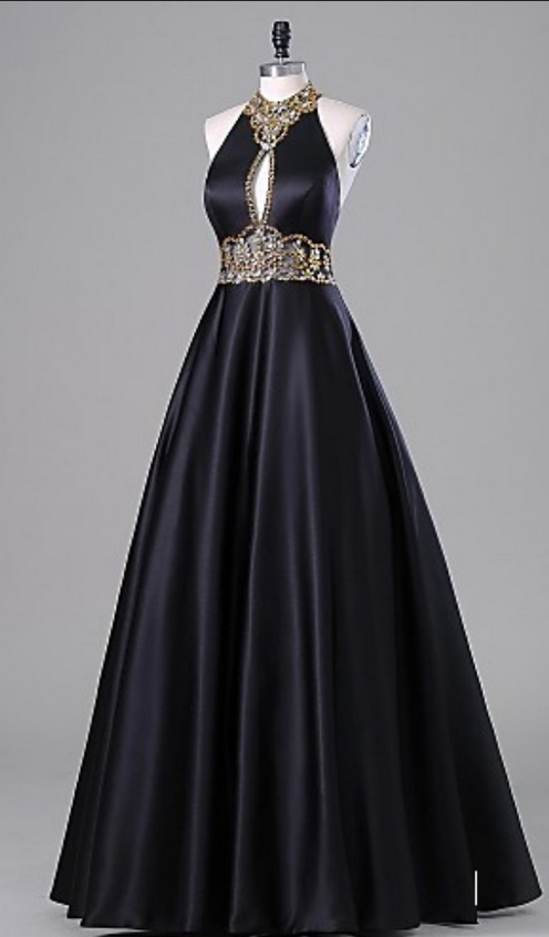 Long Prom Dresses,beaded Prom Dresses,a-line Prom Dresses,black Prom ...