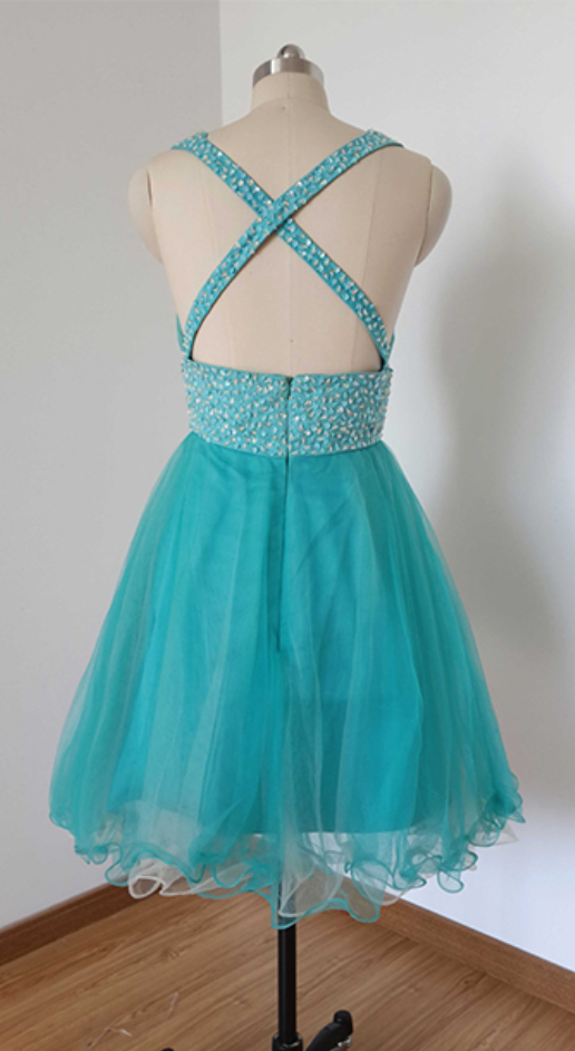 Blue Chiffon Layered Homecoming Dress,Blue Party Dress  Y2299 main image 1