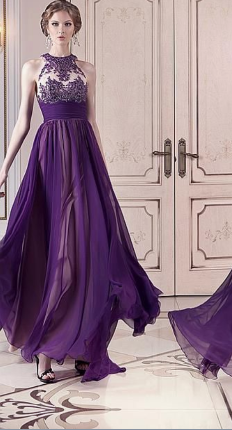 Purple Sleeveless Neck, Evening Dress, This Is A Ball Gown on Luulla