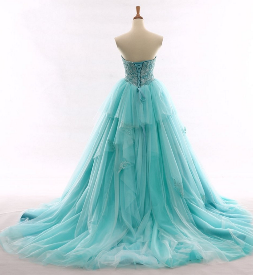 Sky Blue Strapless Prom Dress,long Prom Dresses,prom Dresses,evening ...