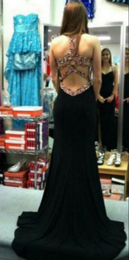 Sweep/Brush Train Spaghetti Straps Sheath Purple Prom Dress main image 1