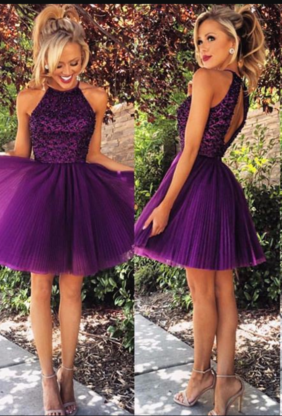 Purple Party Homecoming Dress Short Prom Dresses     fg2191