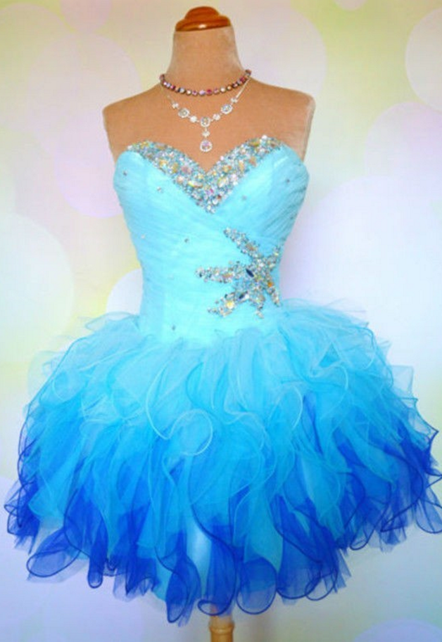 Mini Short Prom Dress In Stock Colors Colorful Organza Short Homecoming ...