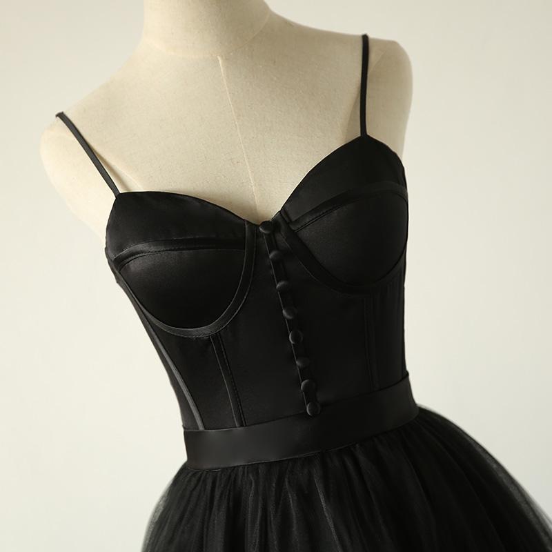 Ball Gown Spaghetti Straps Sleeveless Floor-length Tulle Long Prom Dresses with Beads & Flowers