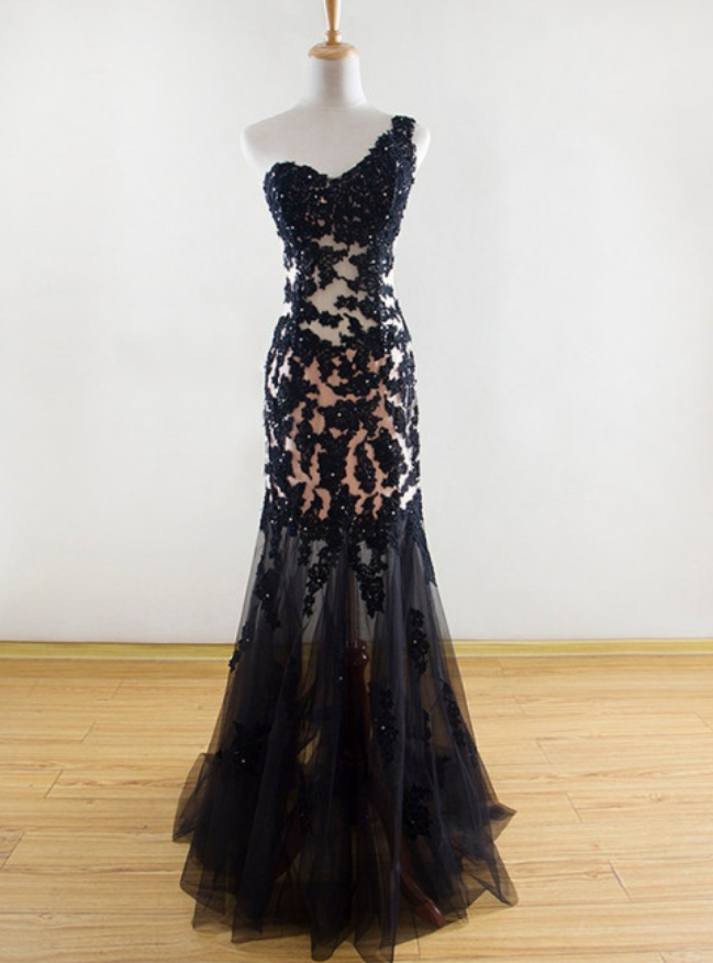 High Quality Prom Dress,tulle Prom Dress,appliques Prom Dress,one