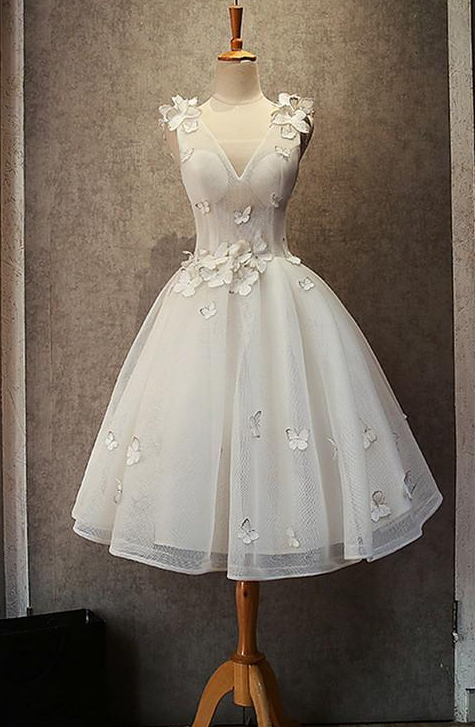 Cute Homecoming Dress White Tulle Short Party Cocktail Dress main image 0