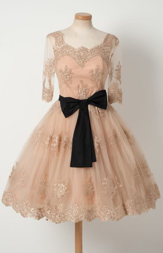 Half Sleeves Vintage Lace Dress on Luulla
