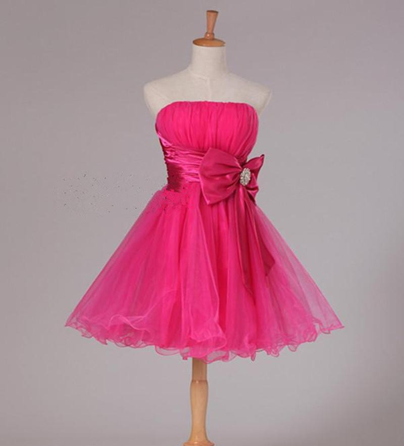 Bow Backless Pleated Short Dress