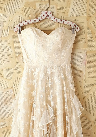 Unique and elegant lace pleated short back to school dress