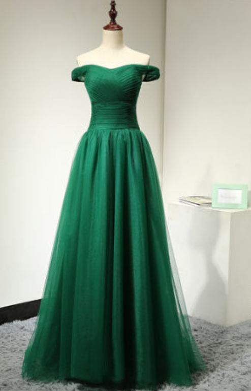 Elegant Sexy Off Shoulder Tulle Formal Prom Dress, Beautiful Long Prom ...