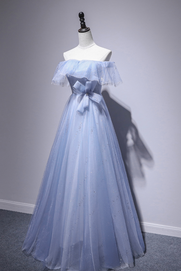 Beautiful Gradient Off Shoulder Tulle Long Party Dress, Sweetheart Prom Dress, Formal Dress