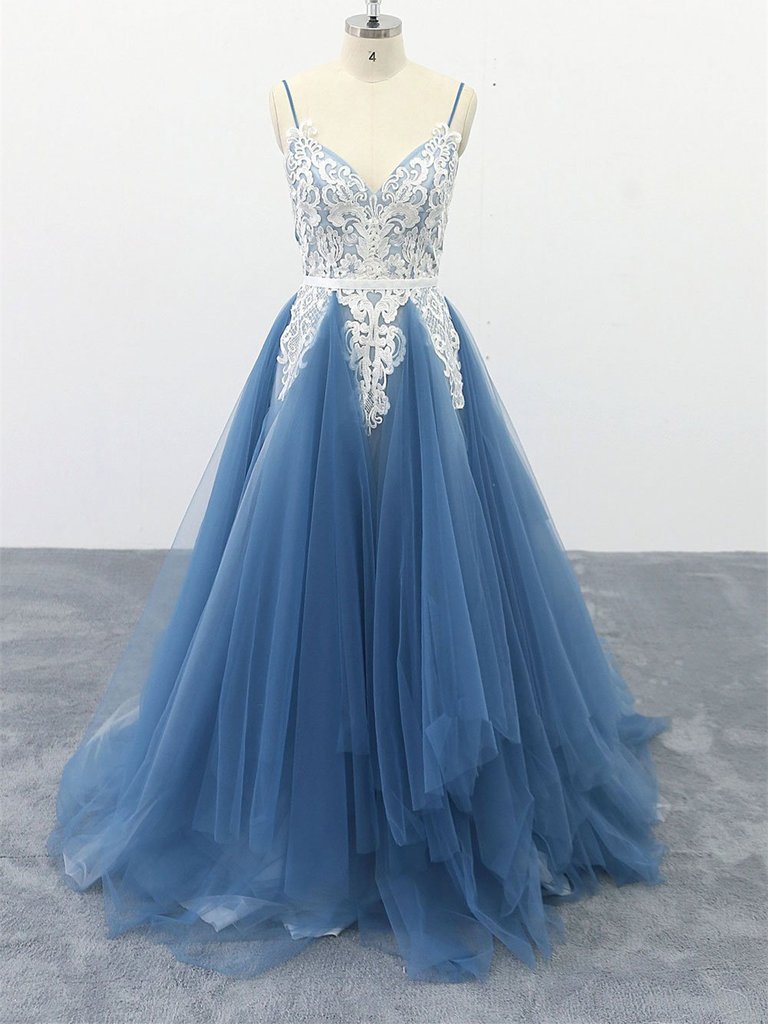 Off-the-Shoulder Spaghetti Straps A-line Evening Dress main image 1