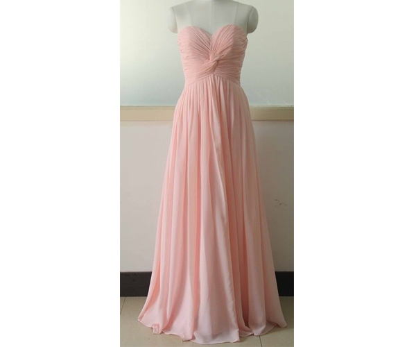 Blush Pink Bridesmaid Gown,Pretty Bridesmaid Dresses,Blush Pink Prom