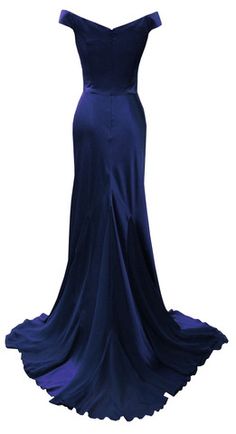 Navy Blue Prom Dresses,Mermaid Prom Dress,Satin Prom Dress,V Neckline ...