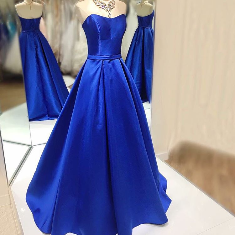 gown in royal blue colour