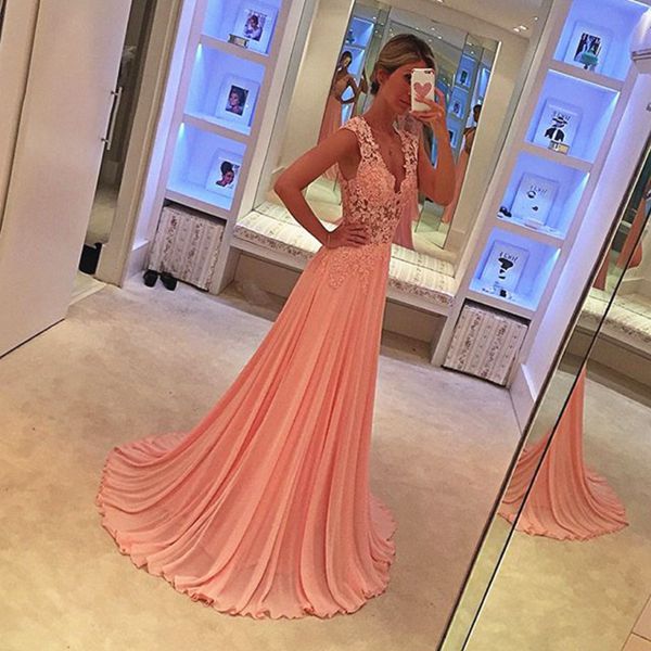 Pink Long Prom Dress,Prom Dresses,Pageant Dress,Evening Dress,Graduation School Party Gown  C1243 main image 1