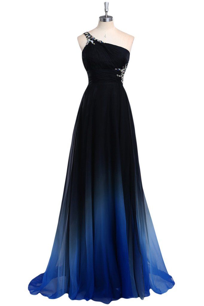One Shoulder Sexy Prom Dress,dark Blue Prom Dresses on Luulla