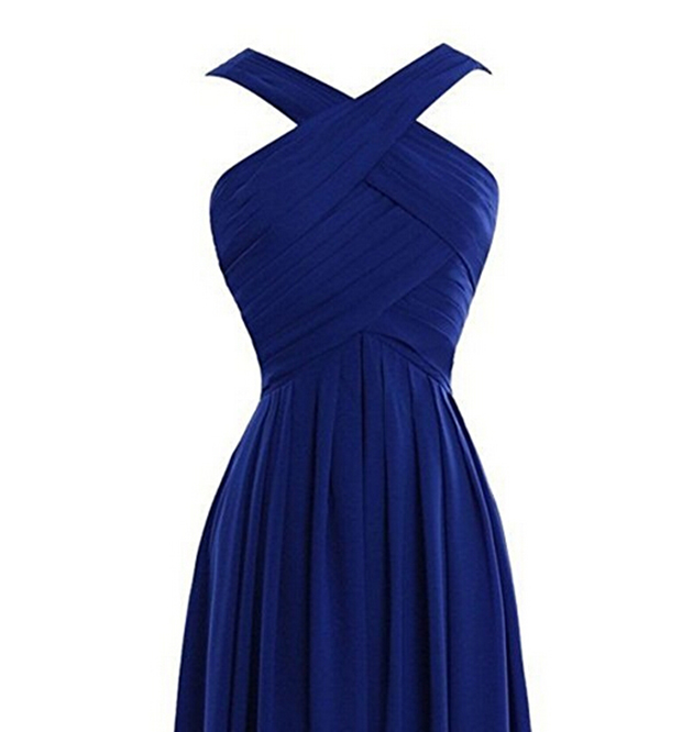 Women's Formal Long Bridesmaid Dress With Straps Chiffon Prom Gowns A ...