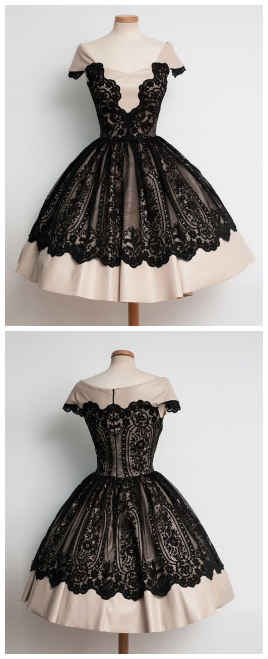 Black Lace Dress,cap Sleeves Dress,popular Dress, Junior