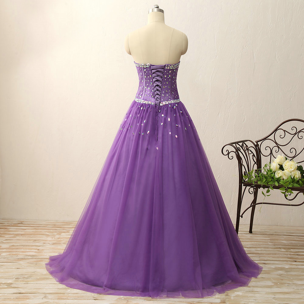 Sparkly Yellow Beaded A-Line Floor Length Ball Dress