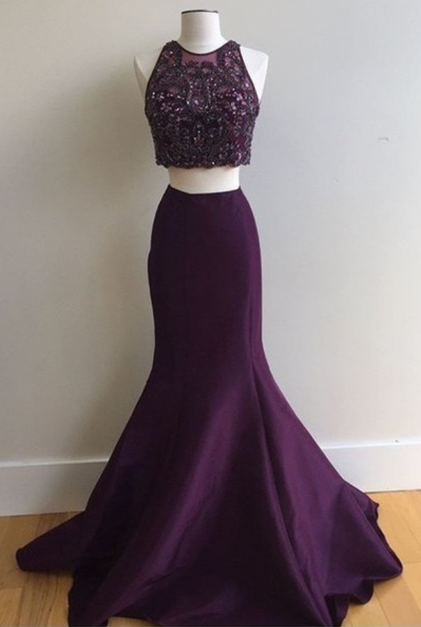 Two Pieces White Mermaid Prom Dress main image 1